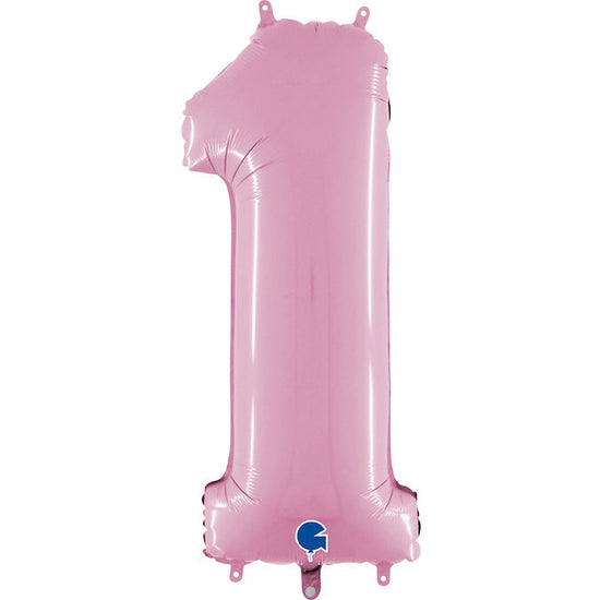 Foil Number Balloons - Pastel Pink