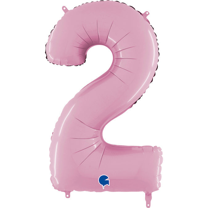 Foil Number Balloons - Pastel Pink