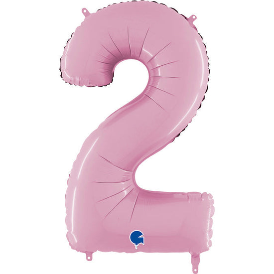 Foil Number Balloons - Pastel Pink