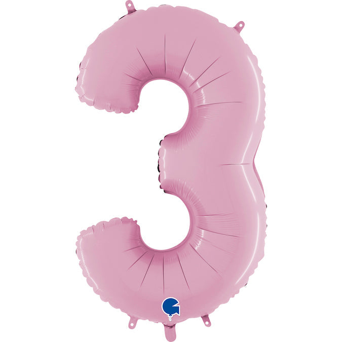 Foil Number Balloons - Pastel Pink