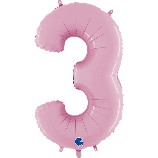 Foil Number Balloons - Pastel Pink
