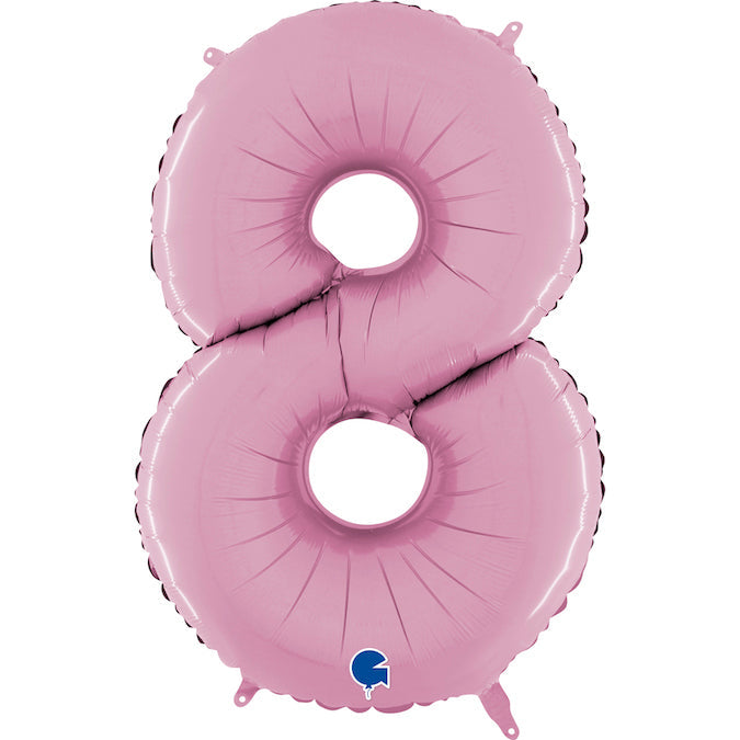 Foil Number Balloons - Pastel Pink
