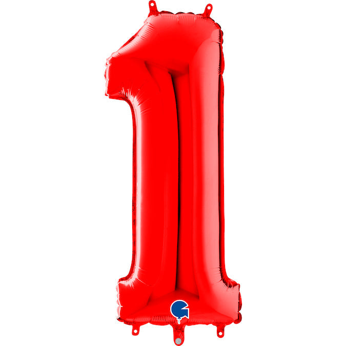 Foil Number Balloons - Red