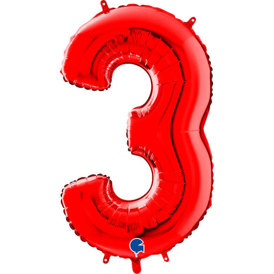 Foil Number Balloons - Red