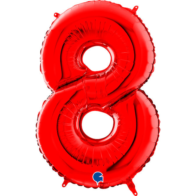 Foil Number Balloons - Red