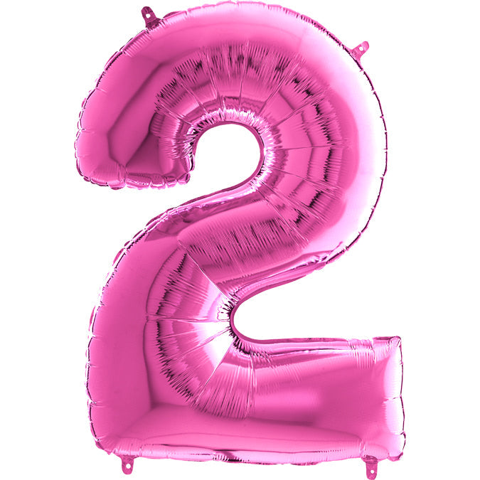 Foil Number Balloons - Hot Pink