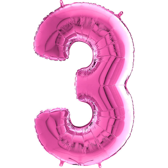 Foil Number Balloons - Hot Pink