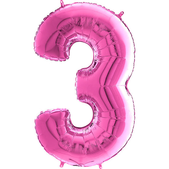 Foil Number Balloons - Hot Pink