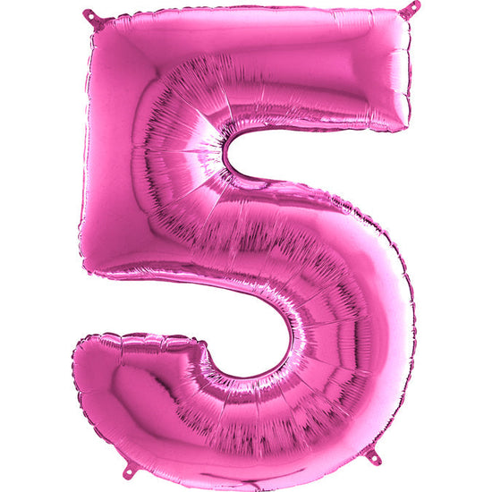 Foil Number Balloons - Hot Pink