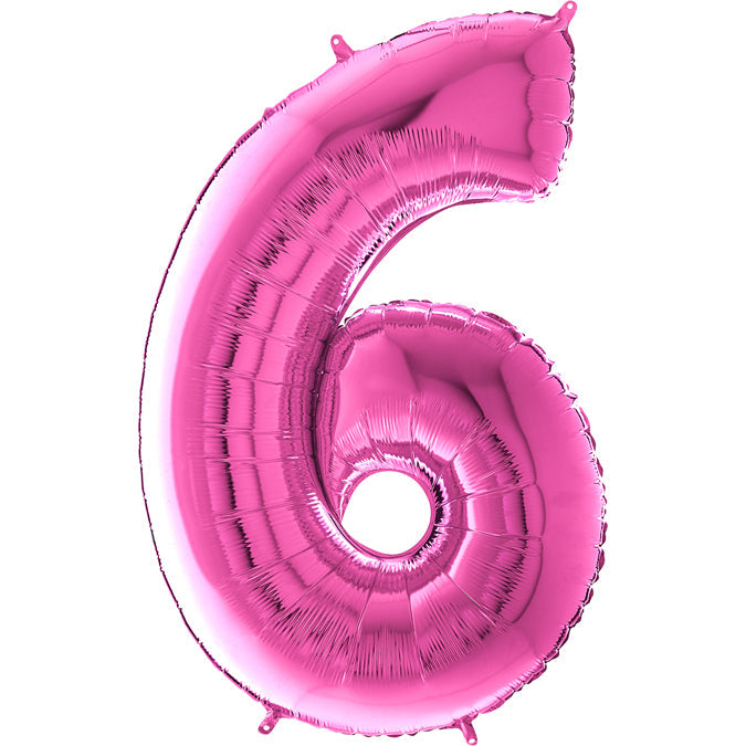 Foil Number Balloons - Hot Pink