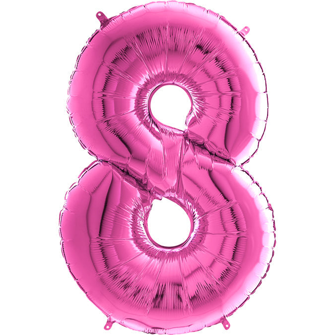 Foil Number Balloons - Hot Pink