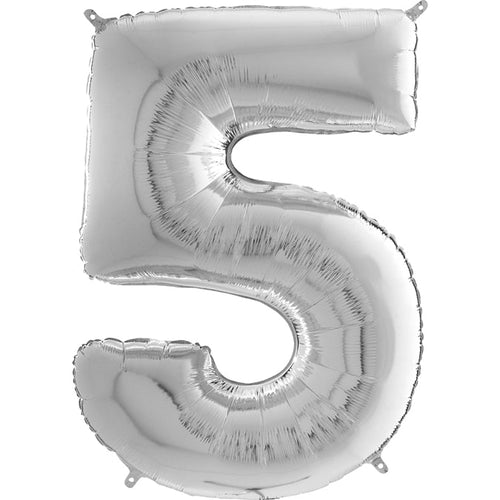 Foil Number Balloons - Silver