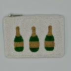 Champagne Bottles Beaded Coin Purse