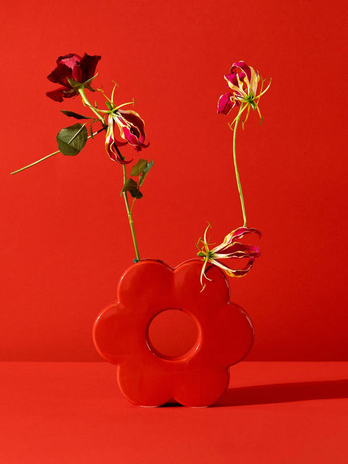 Daisy Vase - Red