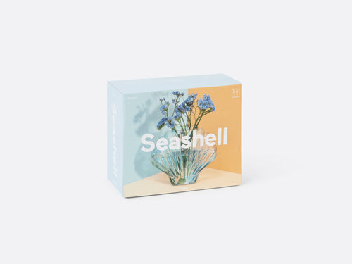 Blue Glass Seashell Vase