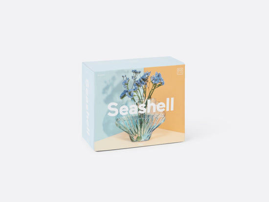 Blue Glass Seashell Vase