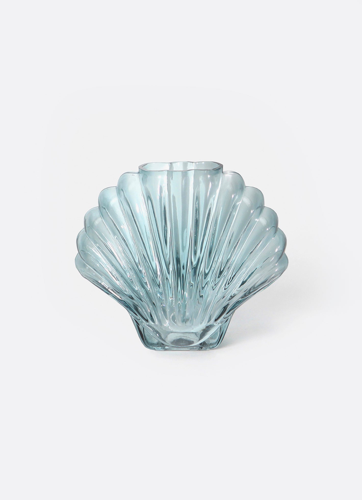 Blue Glass Seashell Vase