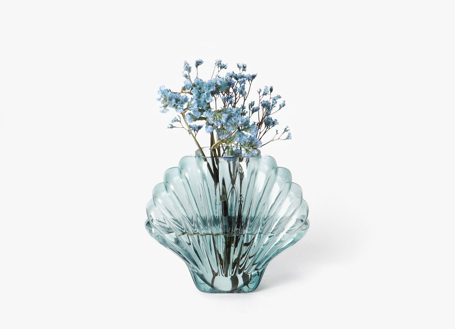 Blue Glass Seashell Vase