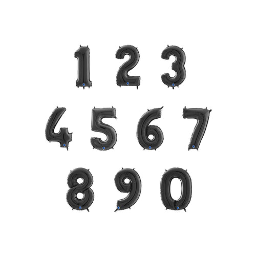 Foil Number Balloons - Black