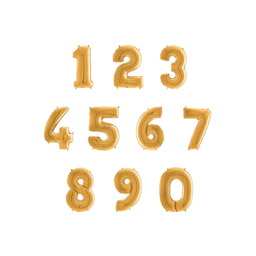 Foil Number Balloons - Gold