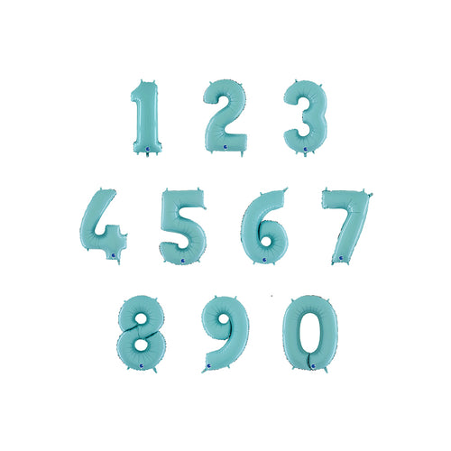 Foil Number Balloons - Turquoise