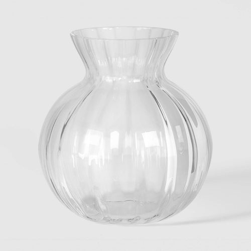 Round Fluted Glass Vase