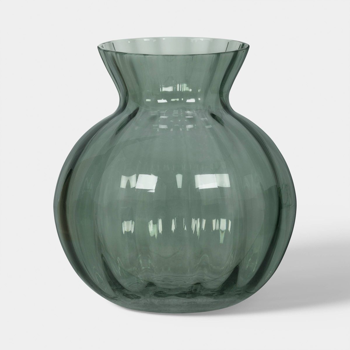 Round Fluted Glass Vase