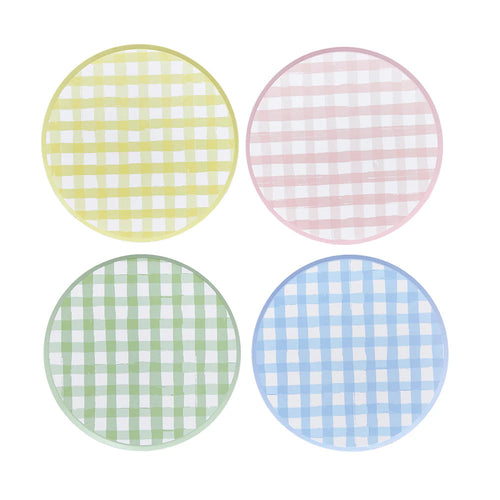 Pastel Gingham Paper Plates - 24 ct.