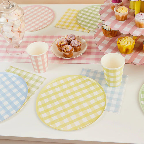 Pastel Gingham Paper Plates - 24 ct.