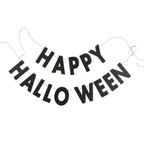 Happy Halloween Black Glitter Banner