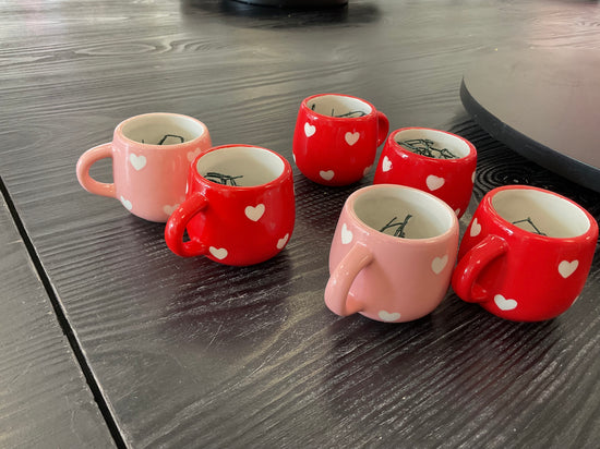 Mini heart expresso cups