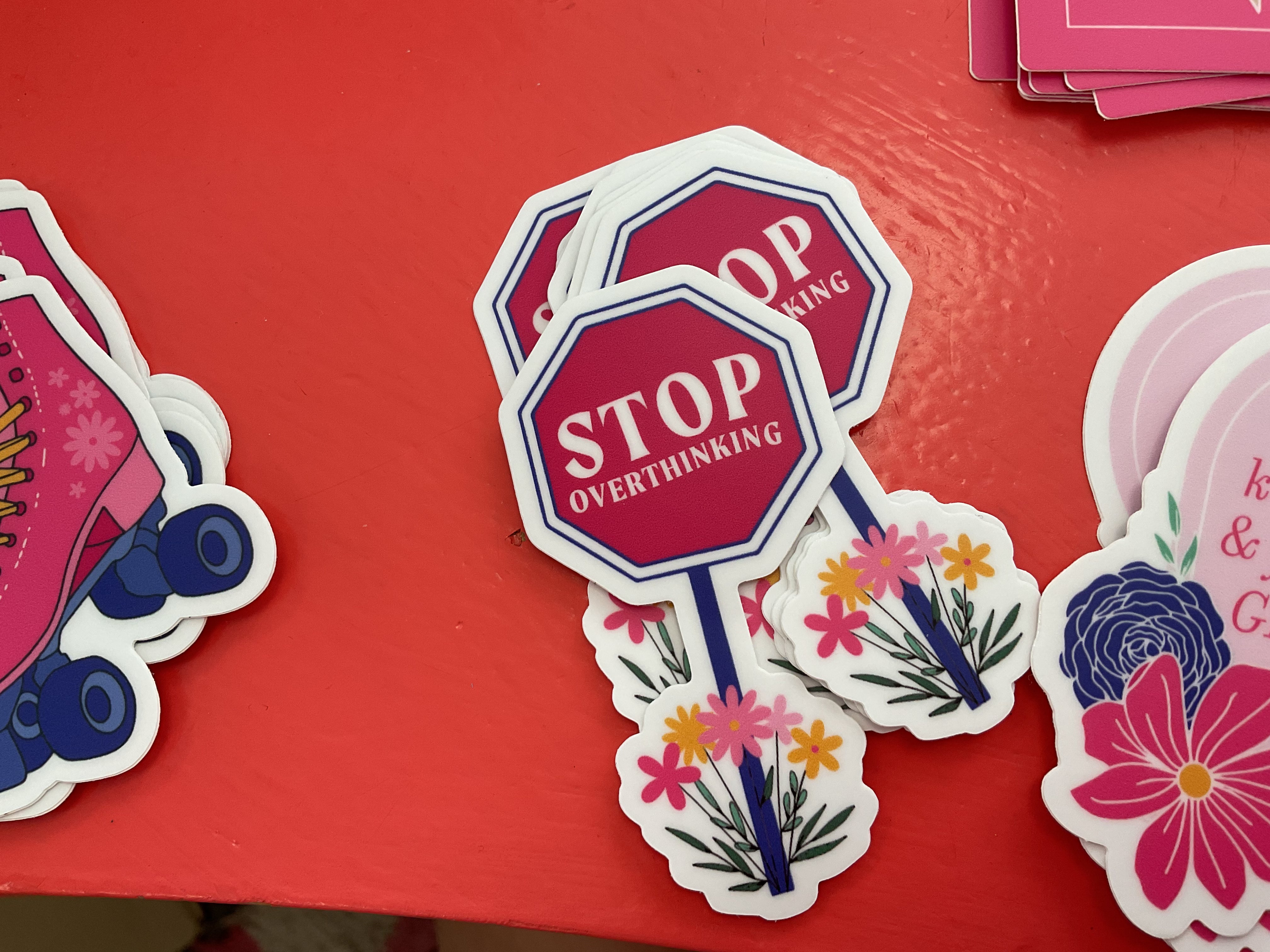 Stop overthinking sticker