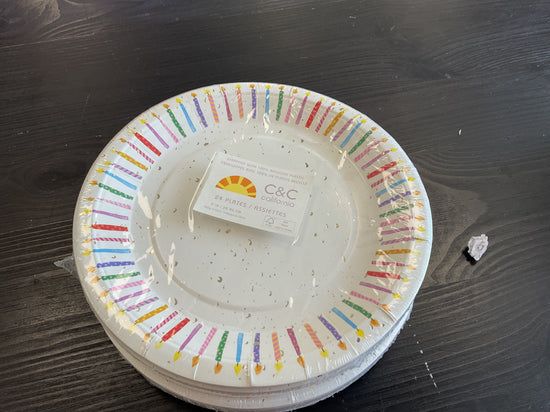 Rainbow candle plate