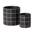 Matte Black Grid Planter Pot