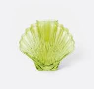 Green seashell vase