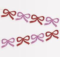 Red and pink glitter bow garland