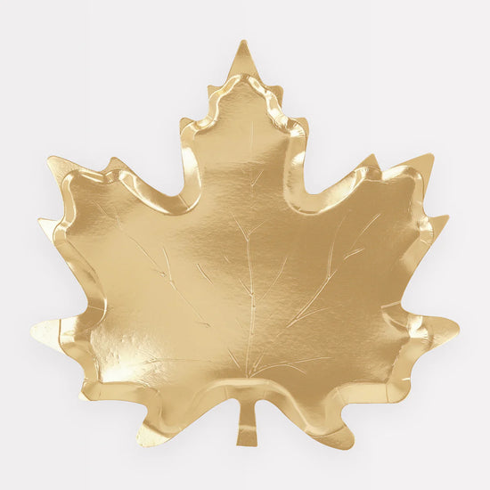 Gold maple leaf plates