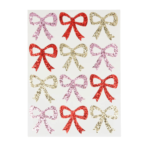 Glitter Bow Stickers (x8 sheets)