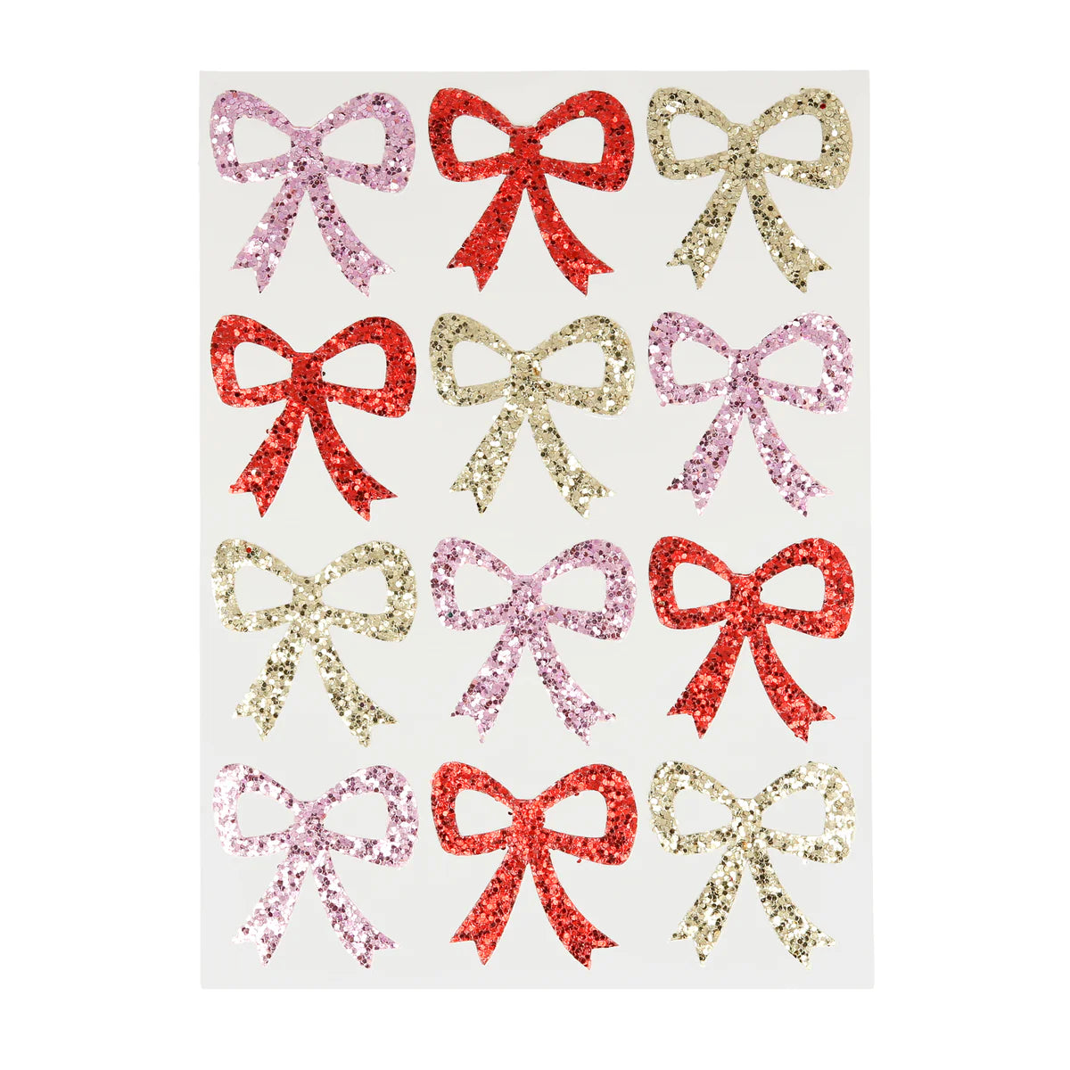 Glitter bow stickers