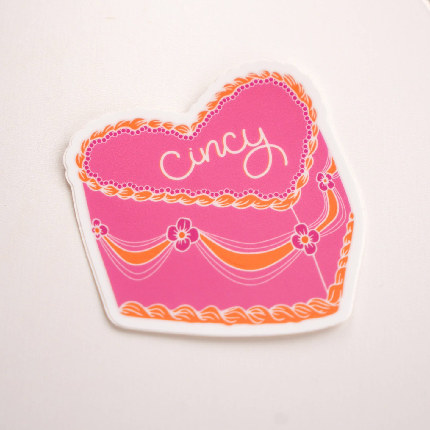 Cincy heart cake sticker