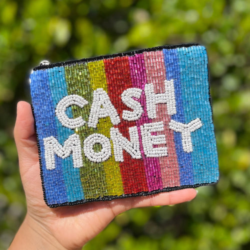 CASH MONEY Bright Beaded Coin Purse