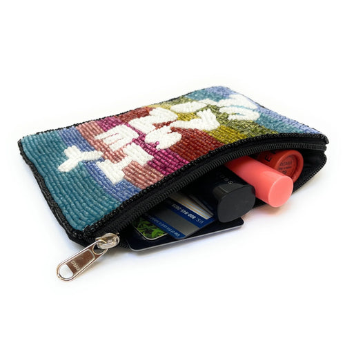CASH MONEY Bright Beaded Coin Purse