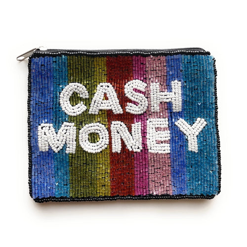 CASH MONEY Bright Beaded Coin Purse
