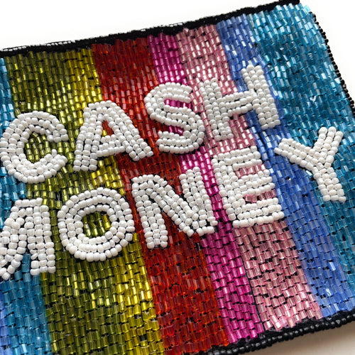 CASH MONEY Bright Beaded Coin Purse