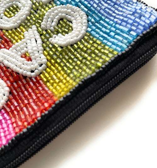 CASH MONEY Bright Beaded Coin Purse