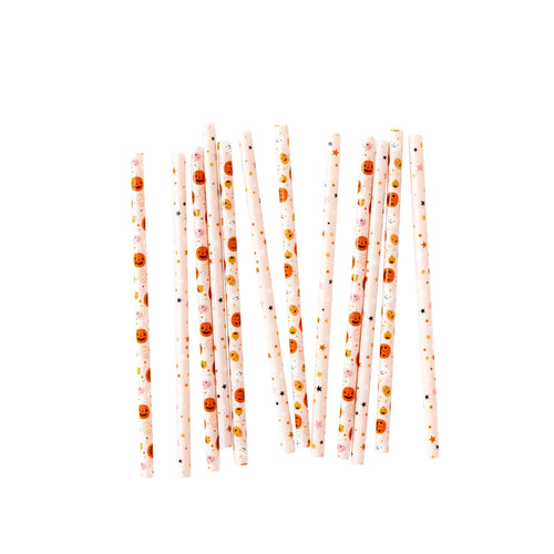 Pink + Orange Pumpkin Reusable Straws