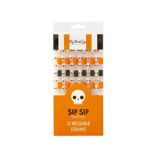 Halloween Skulls Reusable Straws