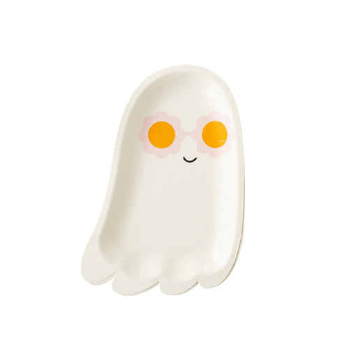 Sunny Ghost Shaped Paper Plates - 8 Ct.