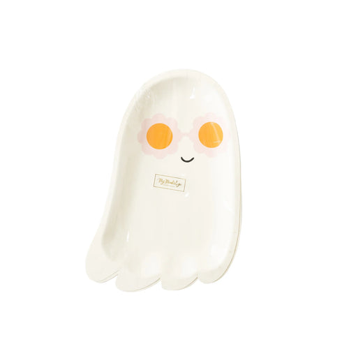 Sunny Ghost Shaped Paper Plates - 8 Ct.