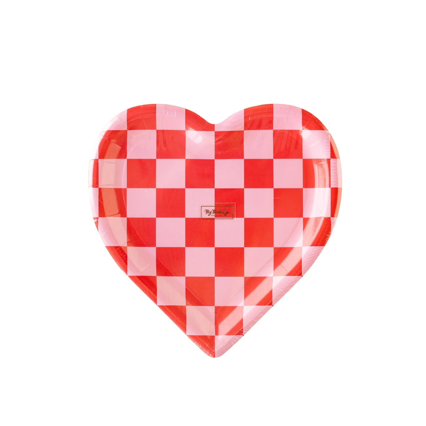 Load image into Gallery viewer, Gingham Heart Paper Plates
